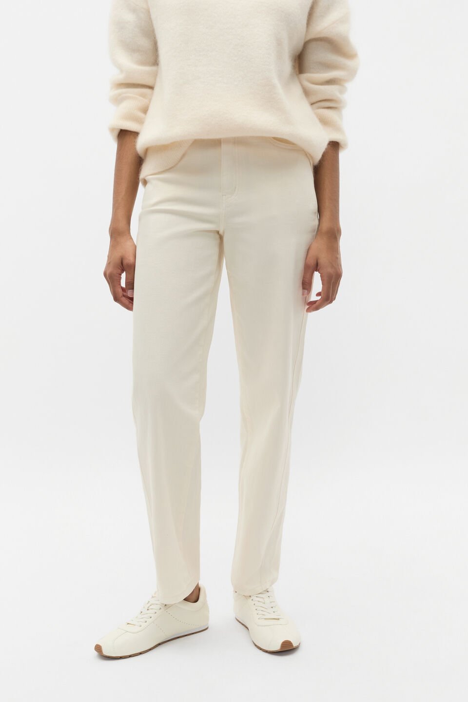Twist Seam Jean  Coconut Cream