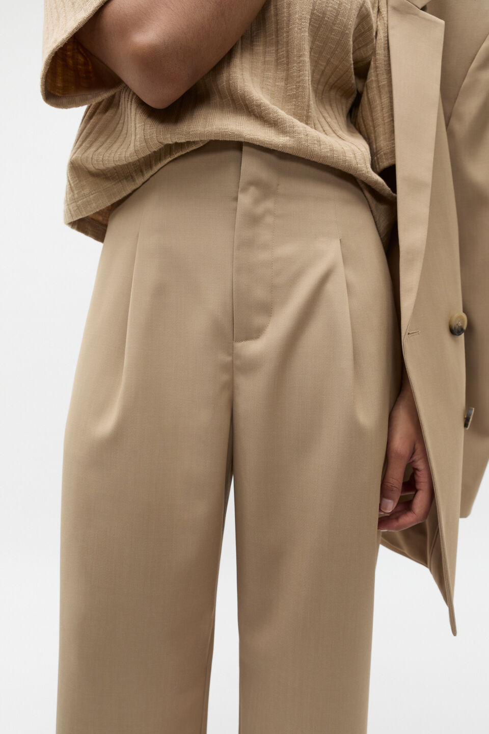 Crossdye Pleat Suit Pant  Rye Crossdye