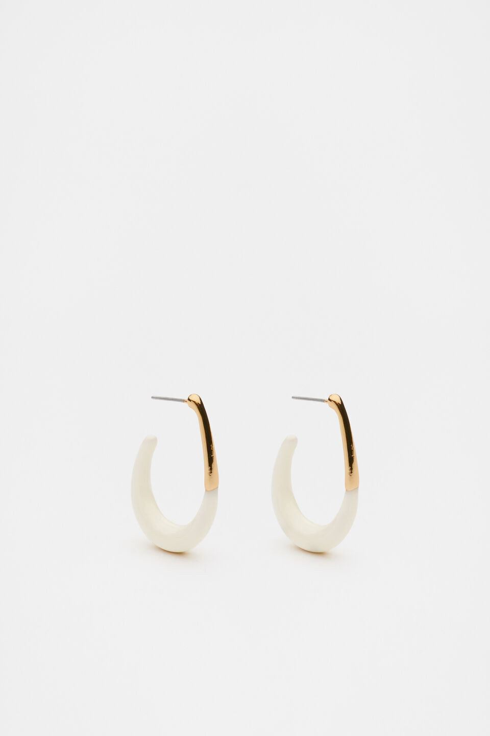 Enamel Teardrop Hoop  Coconut Cream
