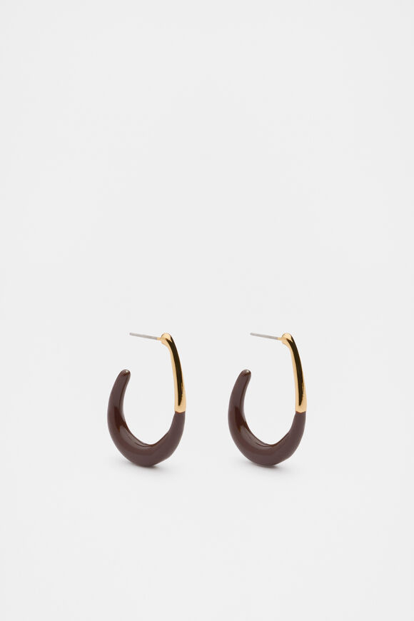 Enamel Teardrop Hoop  Merlot  hi-res