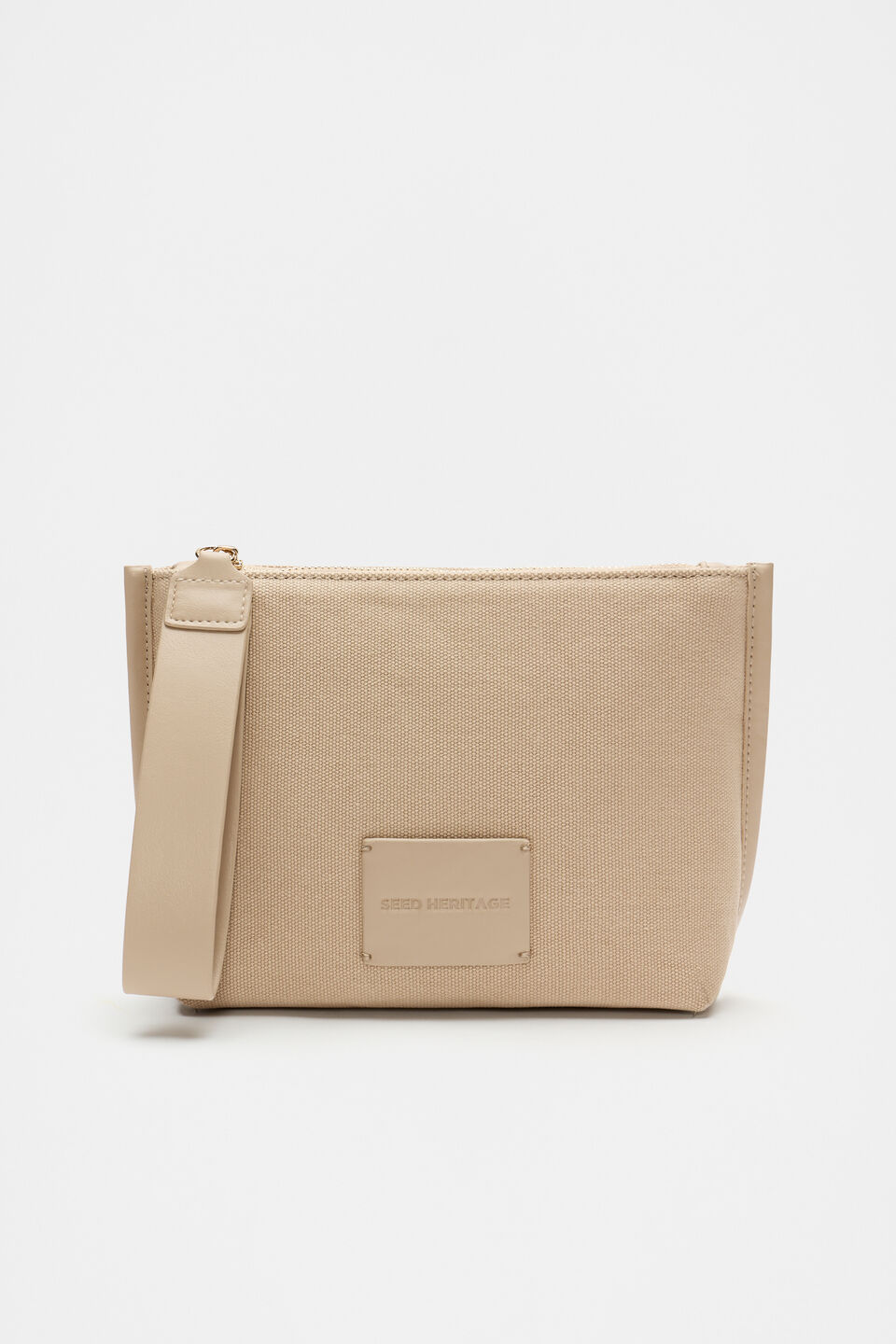Fabric Detail Pouch  Rye