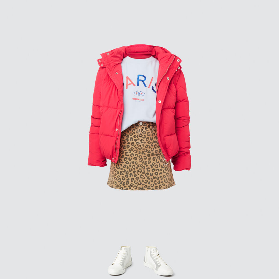 Ocelot Denim Skirt  