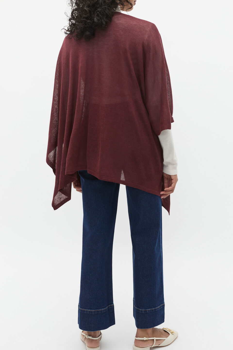 Fine Knit Poncho  Merlot