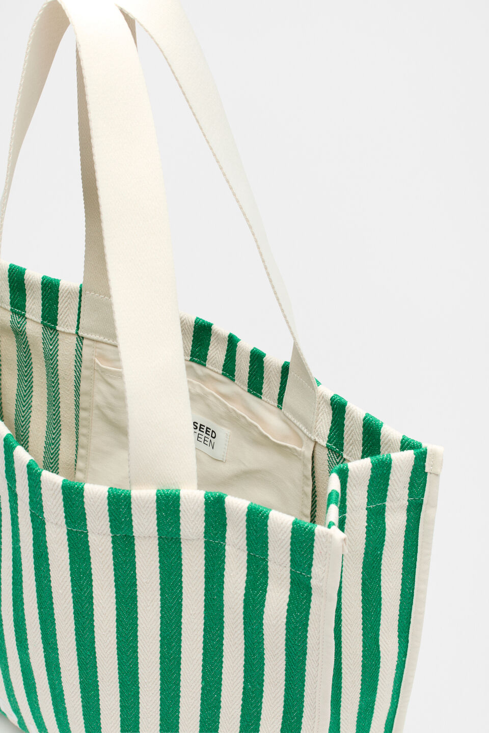 Stripe Tote Bag  Jade Green