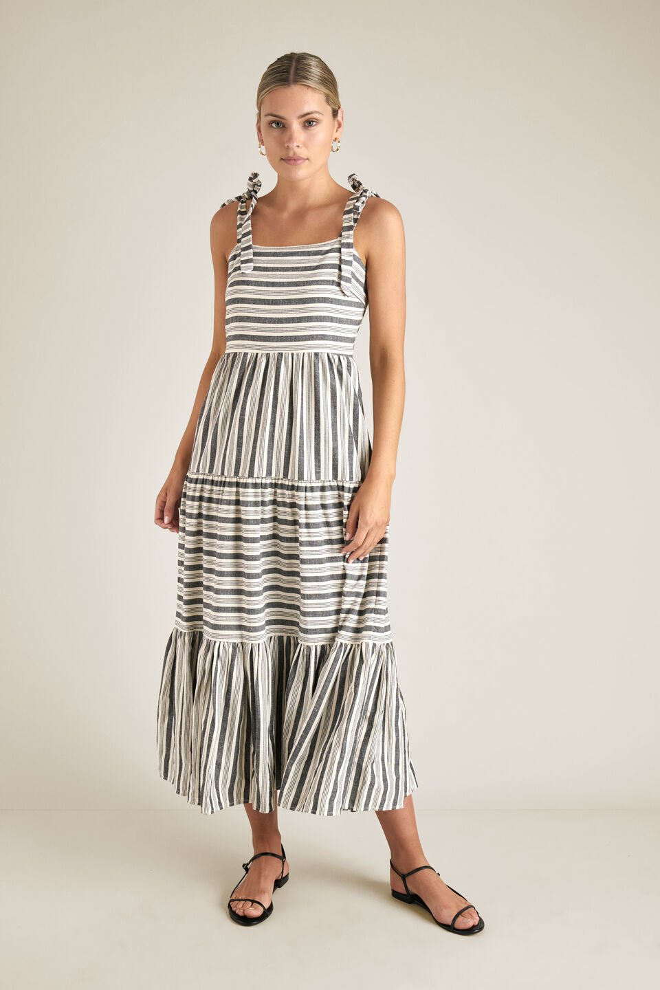 Spliced Stripe Maxi Dress  