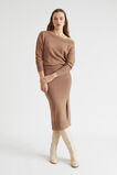Cable Midi Split Skirt  Chocolate Malt  hi-res