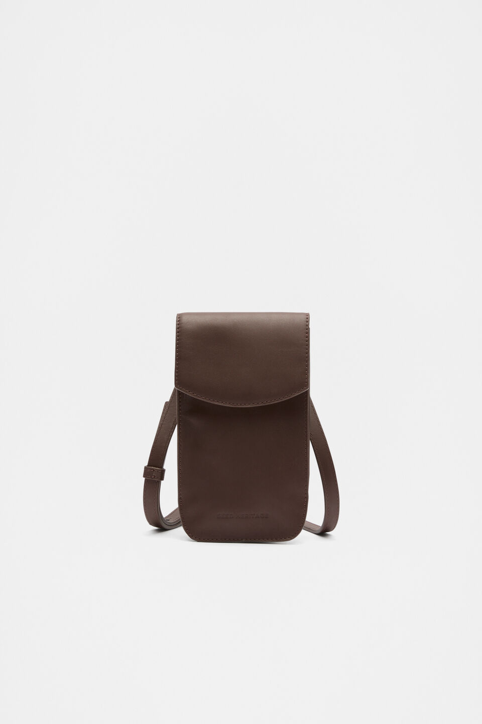 Leather Crossbody Phone Bag  Affogato