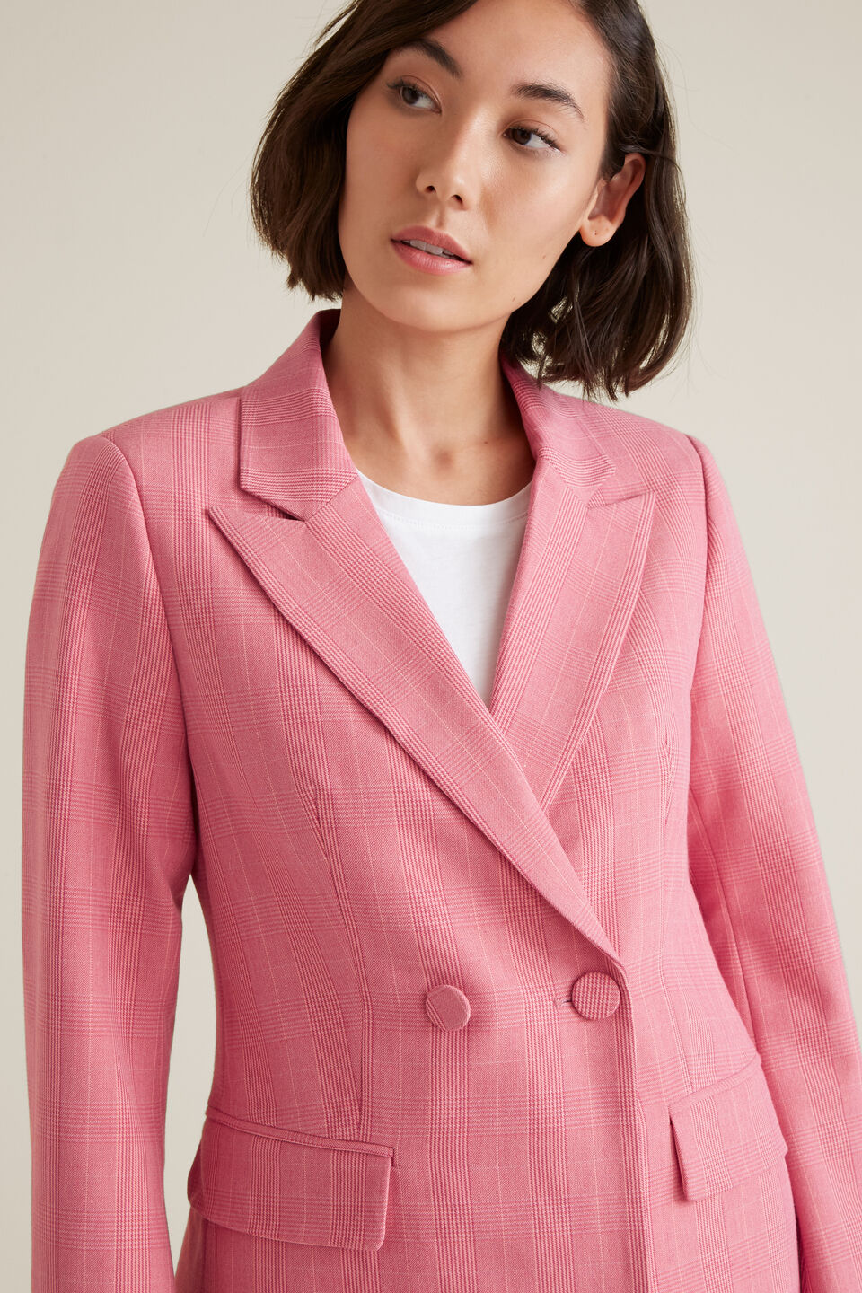 Raspberry Check Blazer  