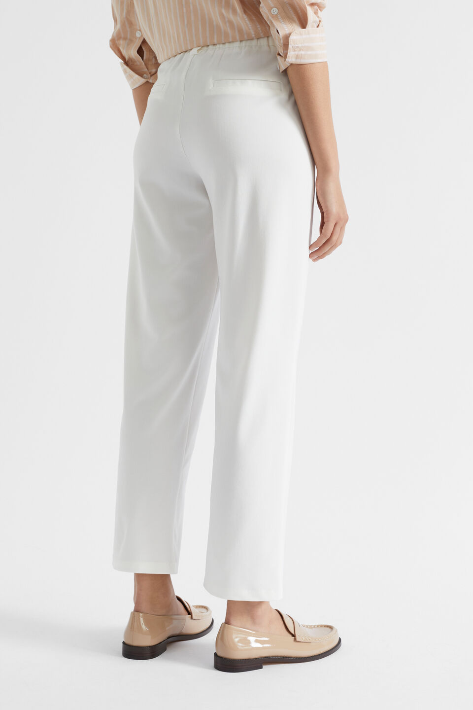 Pleat Front Pant  Cloud Cream