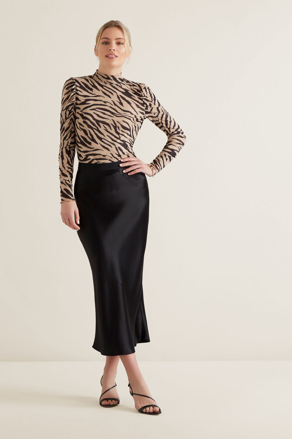 Satin Midi Skirt  