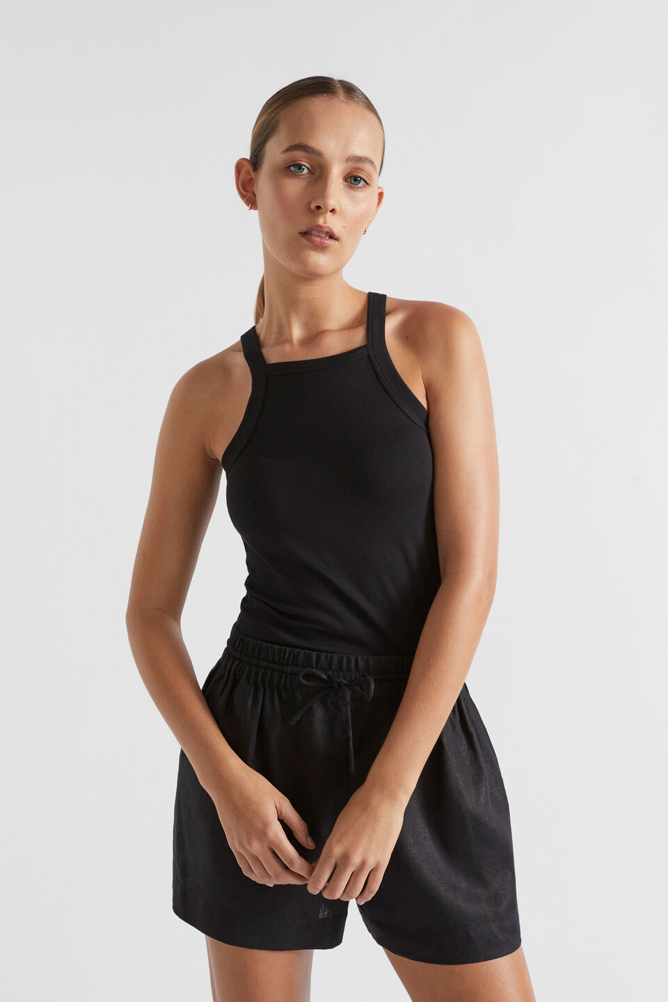 Square Neck Tank  Black