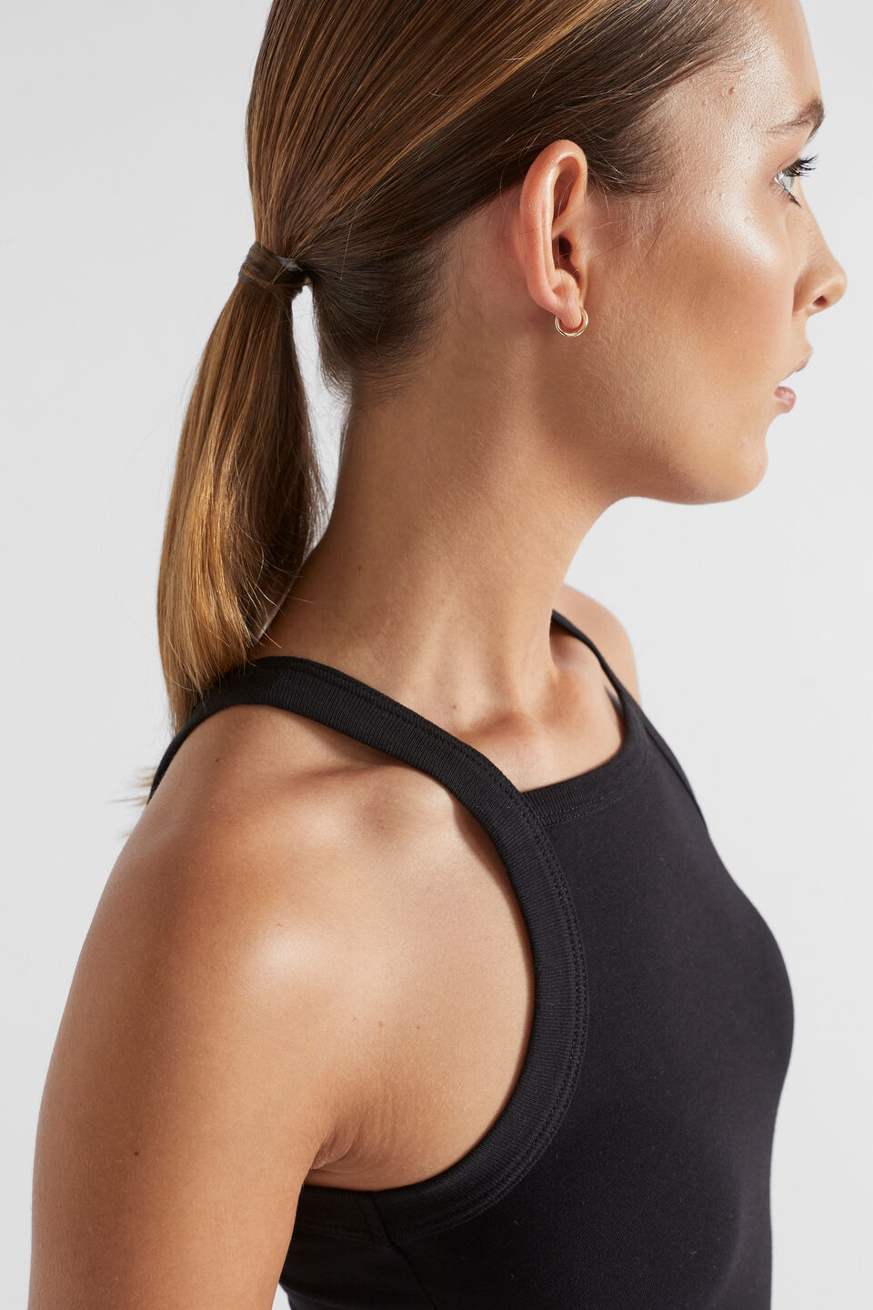 Square Neck Tank  Black