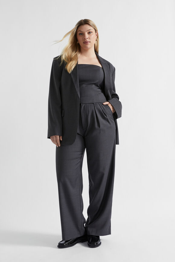 Wool Blend Pinstripe Blazer  Steel Pinstripe  hi-res