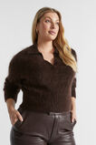 Mohair Crop Polo Knit  Dark Espresso Marle  hi-res