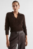 Mohair Crop Polo Knit  Dark Espresso Marle  hi-res