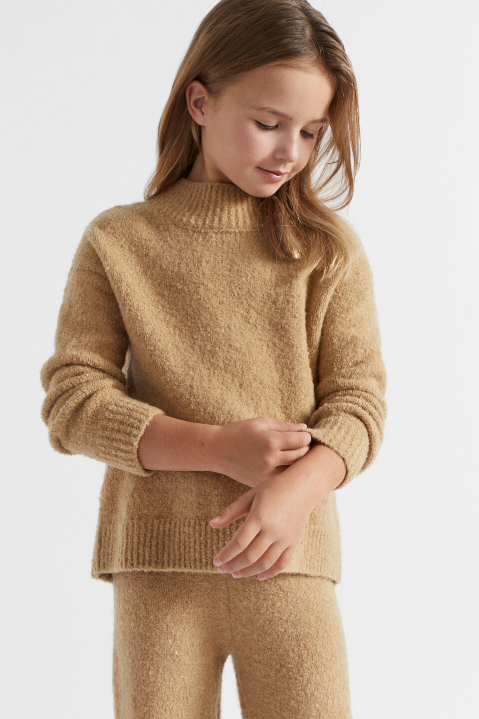 Boucle Knit Sweater  Caramel