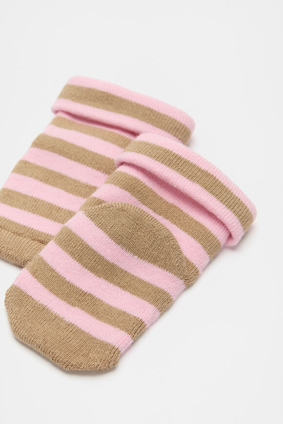 Terry Stripe Sock  Pink Multi  hi-res
