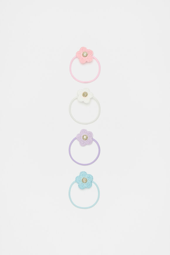 Crochet Flower Elastics  Multi  hi-res