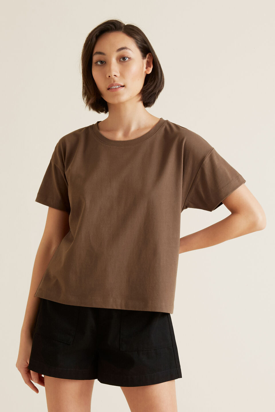 Boxy Split Hem Tee  