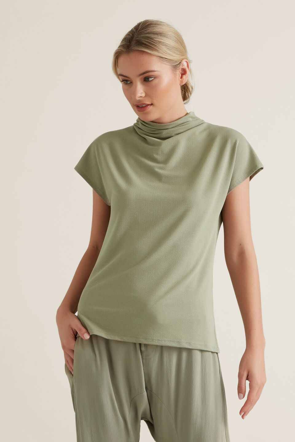 Mock Neck Rib Top  