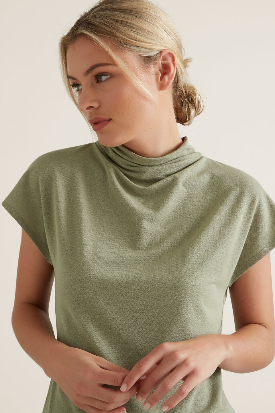 Mock Neck Rib Top  