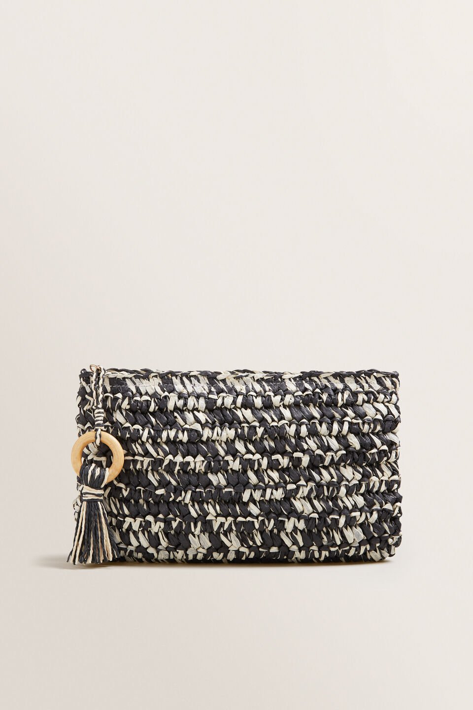 Two Tone Straw Pouch  