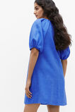 Linen Puff Sleeve Mini Dress  Deep Ocean  hi-res