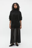 Longline Rib Roll Neck Knit  Black  hi-res