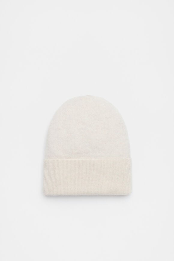 Cashmere Beanie  Oat Marle  hi-res
