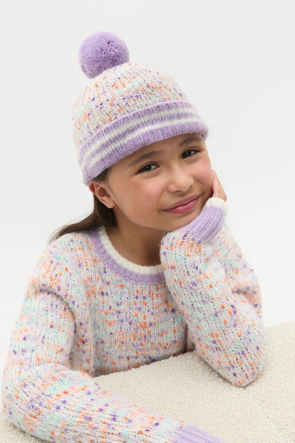 Rainbow Knit Beanie  Multi