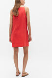Linen Boat Neck Mini Dress  Strawberry Red  hi-res