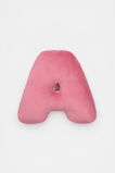 Raspberry Velvet Initial Cushion  A  hi-res