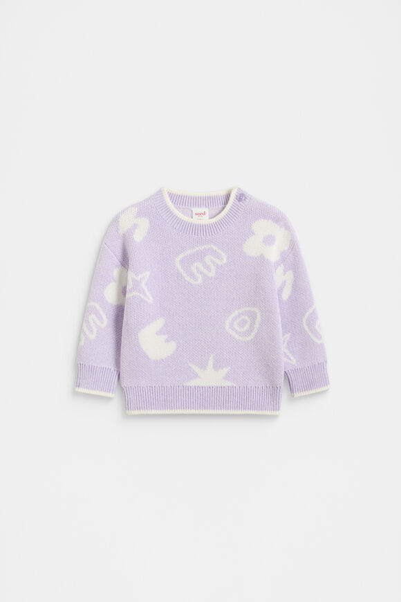 Twisted Yarn Sweater  Lavender  hi-res