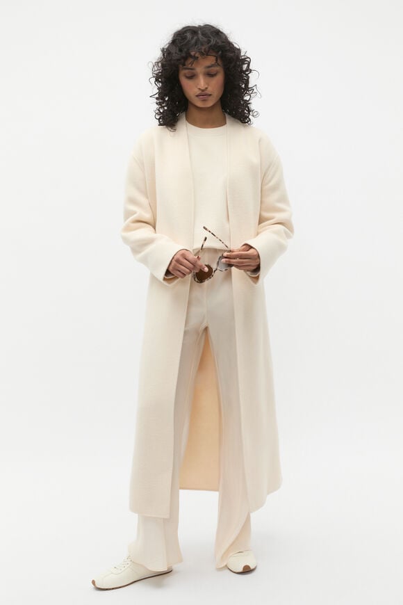 Longline Crew Neck Sweat  Coconut Cream  hi-res