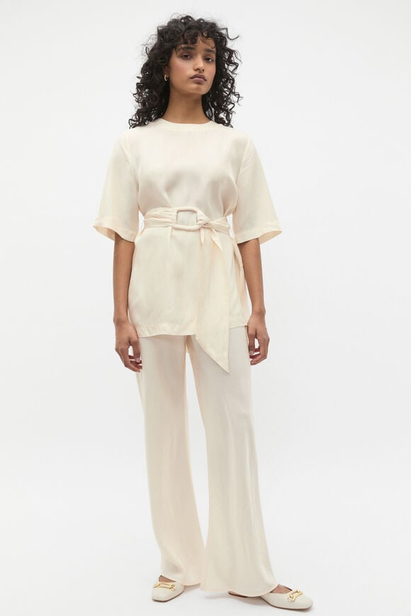 Crinkled Satin Pant  Coconut Cream  hi-res