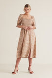 Shirred Animal Print Dress    hi-res