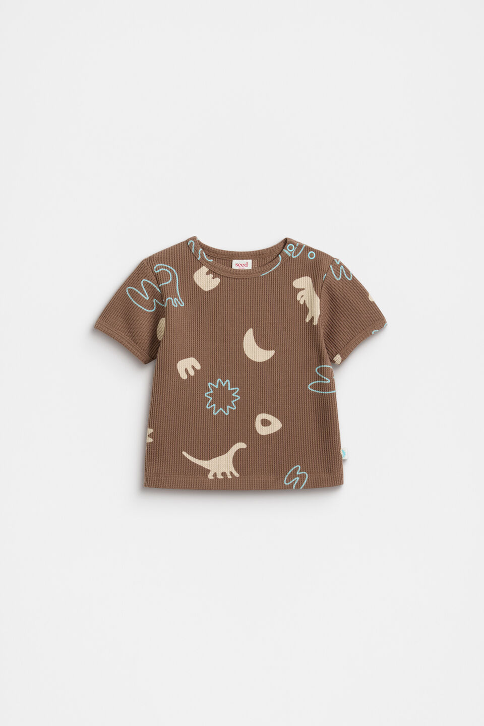 Dino Waffle Tee  Cocoa