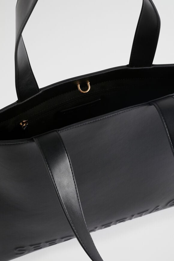 Logo Detail Tote  Black  hi-res