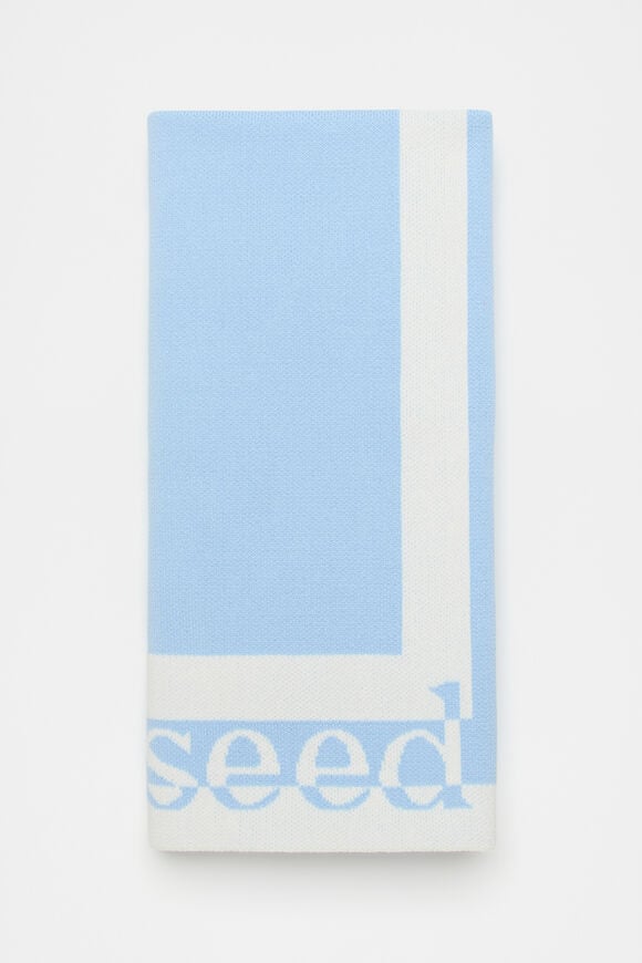 Logo Knit Blanket  Clear Blue  hi-res