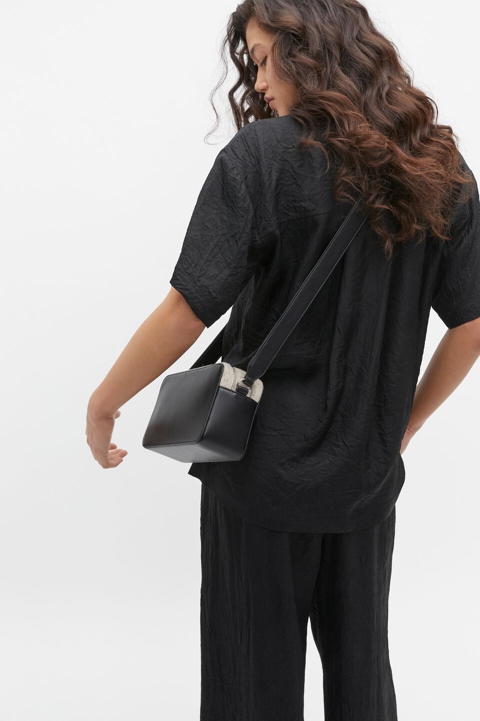 Fabric Splice Camera Bag  Black