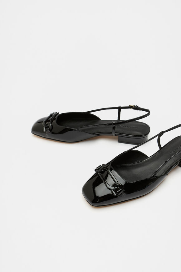 Kendra Slingback Flat  Black Patent  hi-res