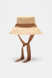 Tie Trim Raffia Bucket Hat  Caramel  hi-res
