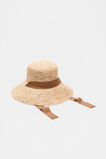 Tie Trim Raffia Bucket Hat  Caramel  hi-res
