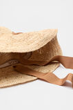 Tie Trim Raffia Bucket Hat  Caramel  hi-res