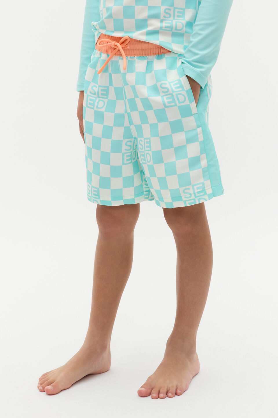 Check Logo Boardshort  Ocean Blue