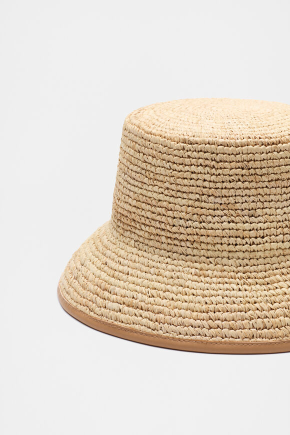 Logo Detail Woven Bucket Hat  Caramel  hi-res