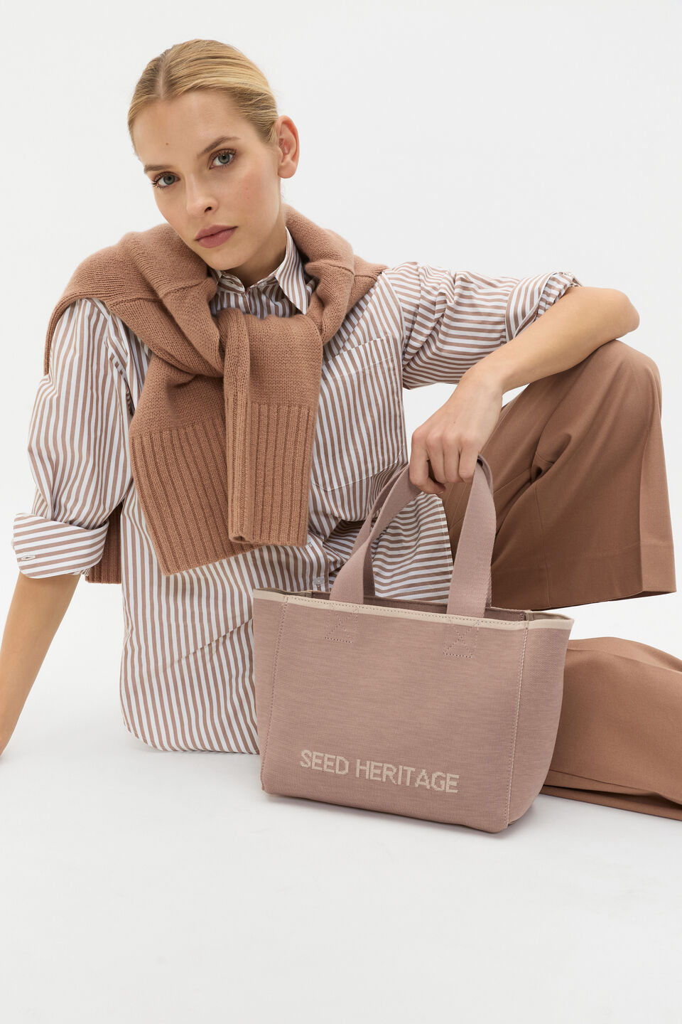 Knit Logo Mini Tote  Amaretto