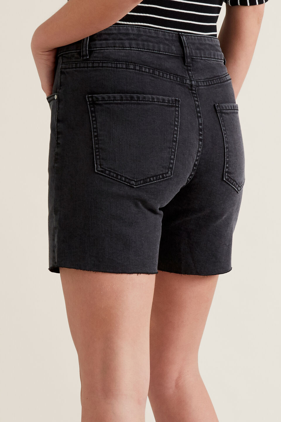Frayed Denim Short  