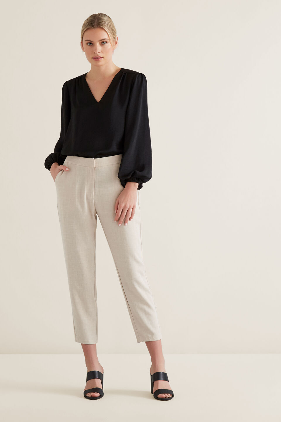 Gathered V Neck Blouse  