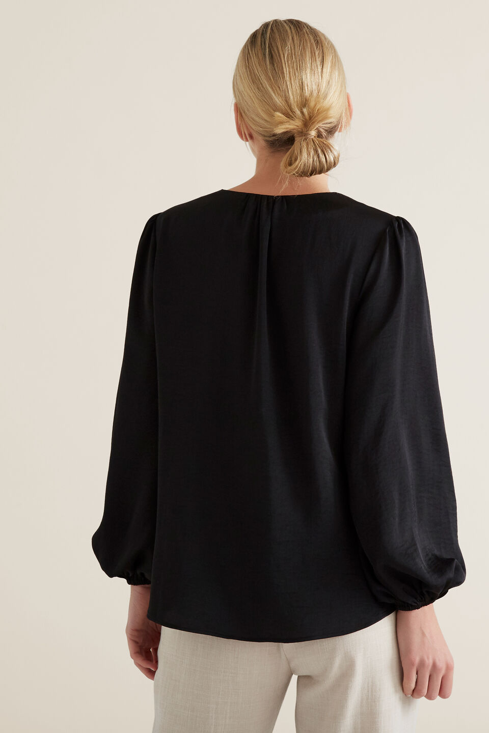 Gathered V Neck Blouse  